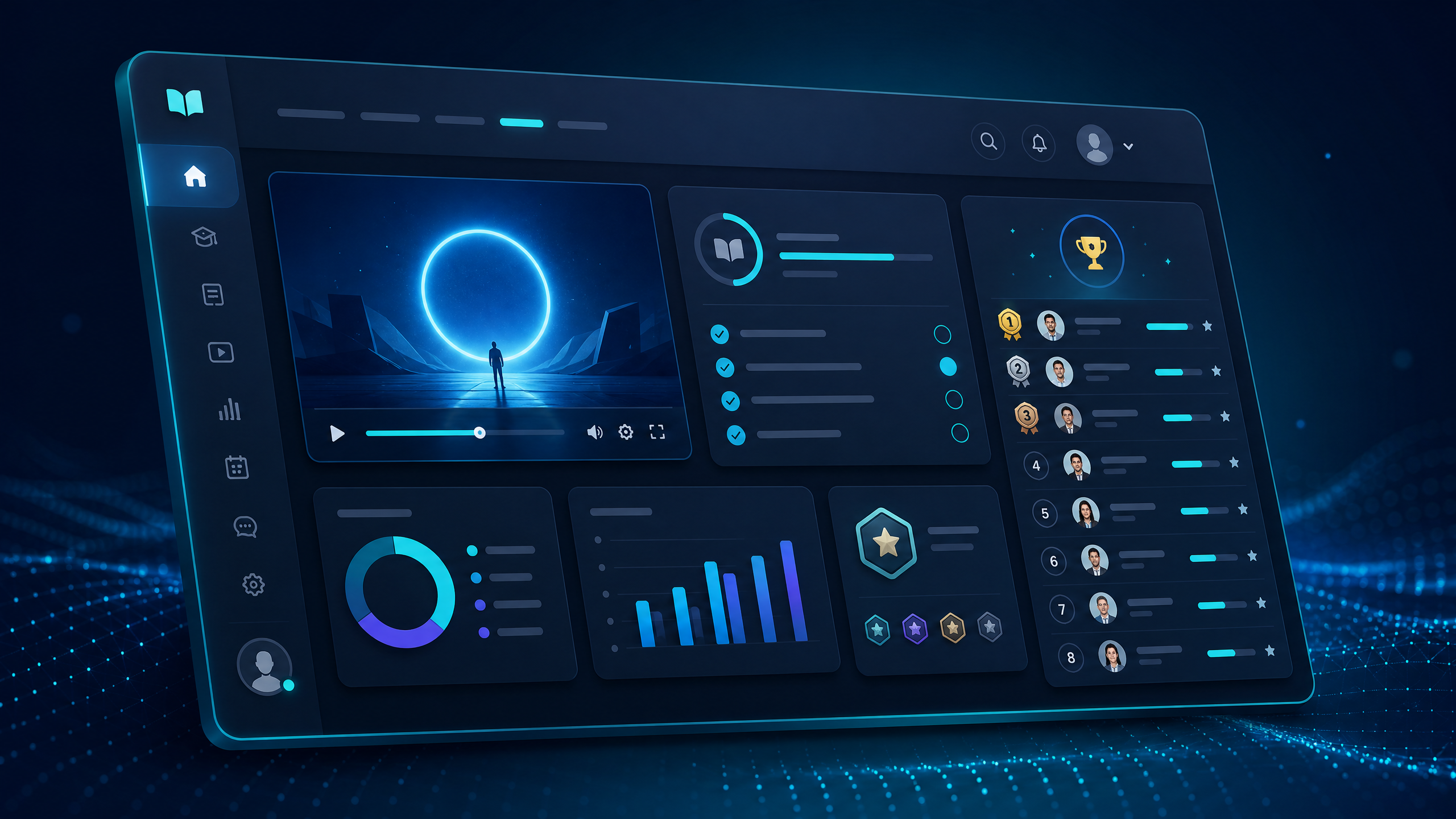 Provora LMS Dashboard — Courses, Leaderboard, and Progress Tracking